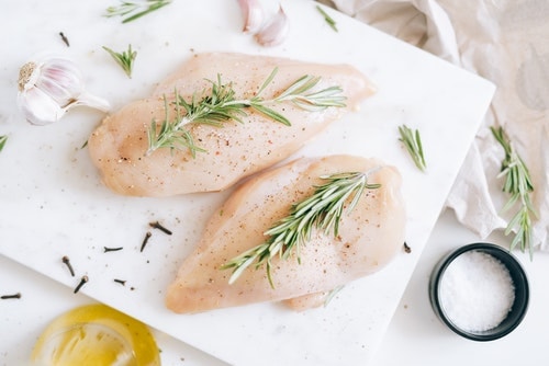 raw uncooked chicken breasts