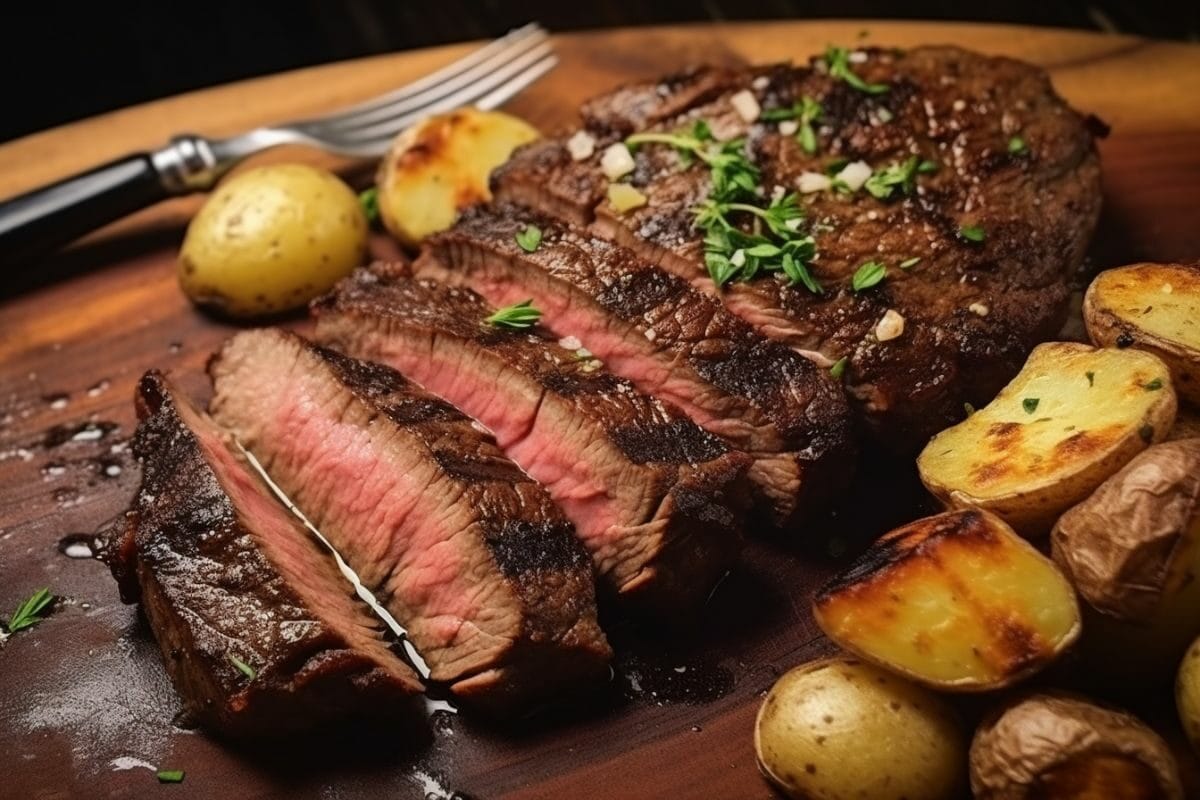 Grilled Sirloin with Potatoes