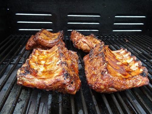 Grilled ribs on smoker