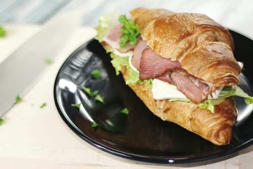 crossaint sandwich with ham