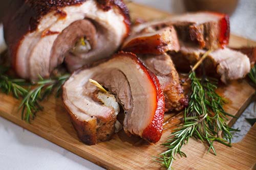roasted pork with herbs