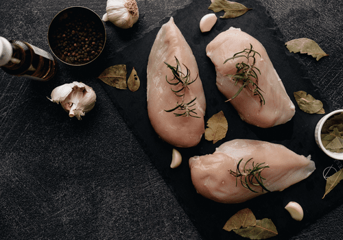 Chicken Breasts with herbs and leaves