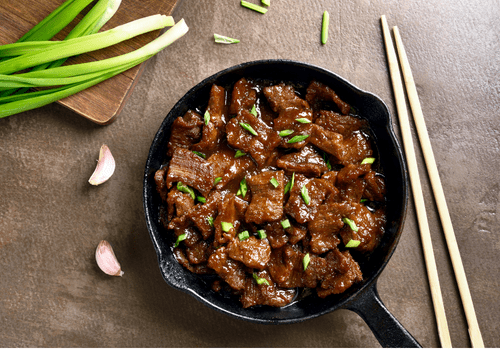 Gently Sliced Meat Pieces Tempered With Spicy Sauce