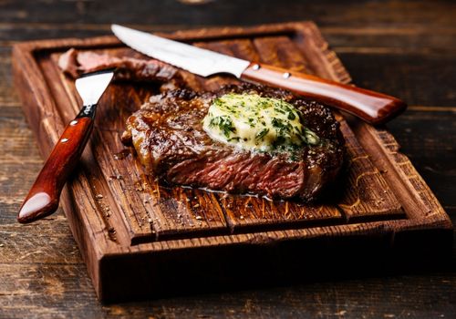 steak with herb butter