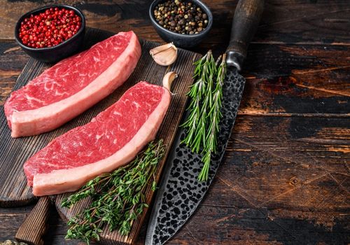 Raw Top Sirloin Beef Meat Steak