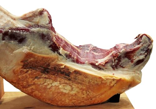 Spanish Ham Placed On A Wooden Board