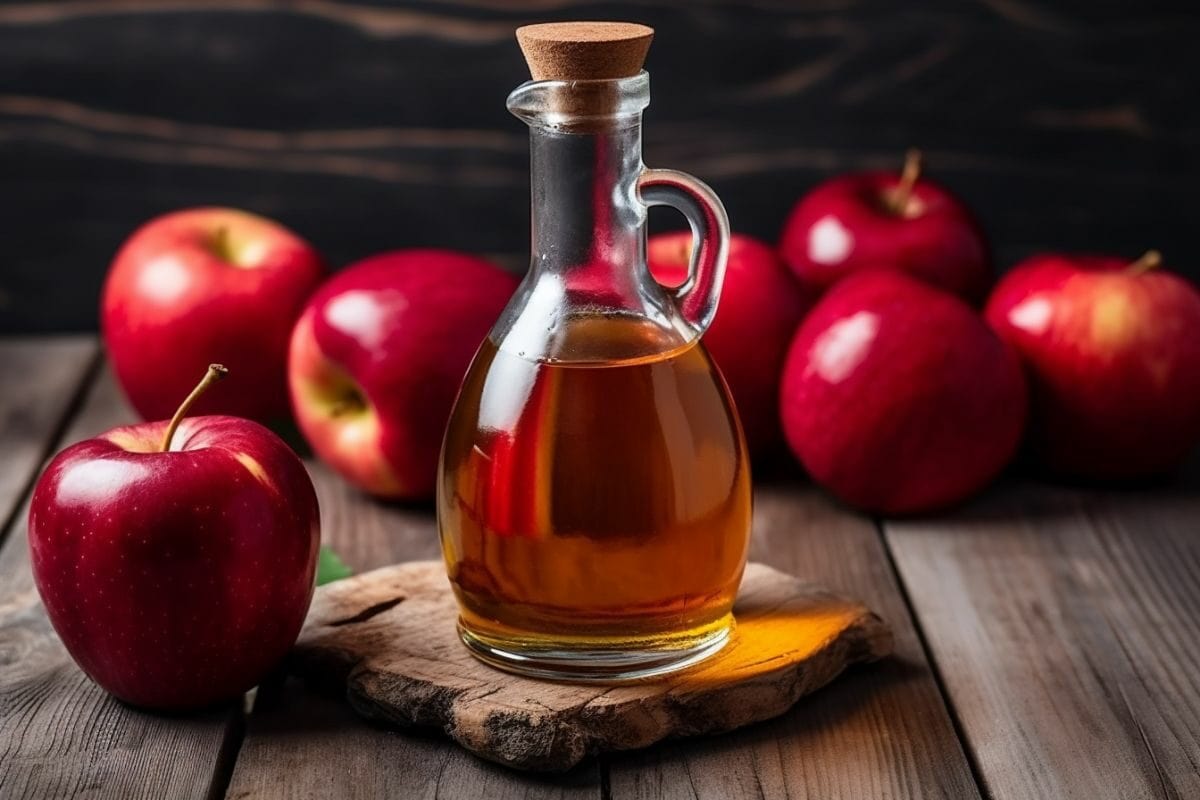 Apple Cider Vinegar with Fresh Red Apples