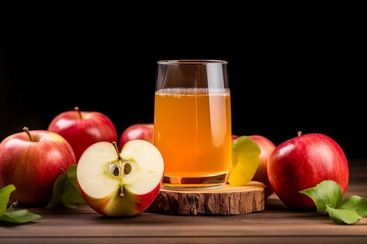 Fresh Apple Juice with Sliced Apples