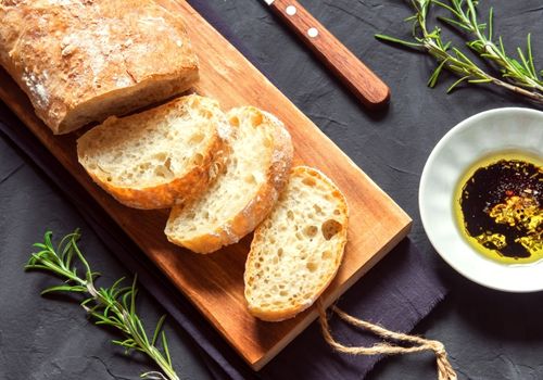 Italian Bread Ciabatta with Olive Oil and Rosemary