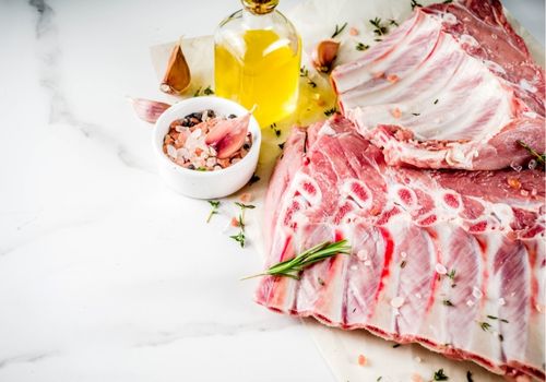 Raw Pork Ribs with Herbs and Spices