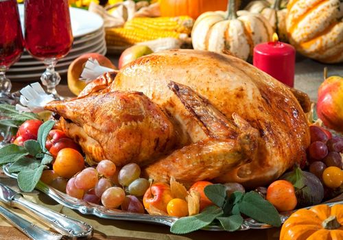 Roasted Turkey with Fruits Pumpkin and Wine