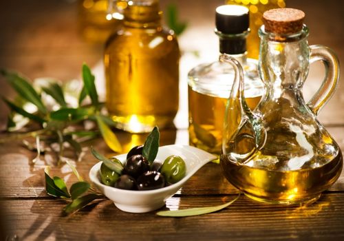 Vegetable Oil and Olive Oil with Olives