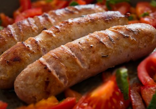 BBQ Sausages with Tomatoes