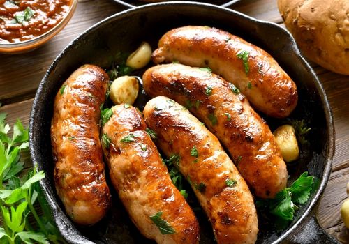 Fried Summer Sausages with Garlic and Herbs