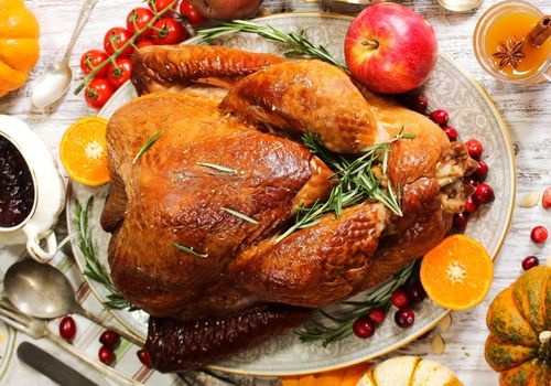 Thanksgiving Turkey with Spices and Fruits