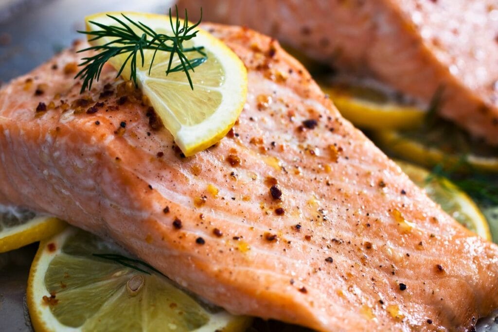 Baked Salmon on a Bed of Lemon Slices
