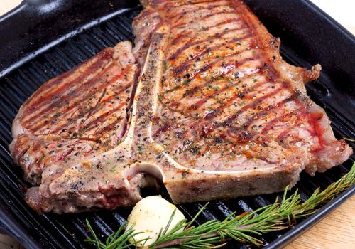Grilled T-Bone Steak on the Griddle