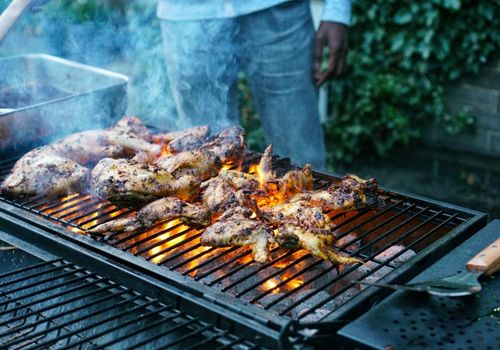 Grilling Chicken on an Outdoor Grill