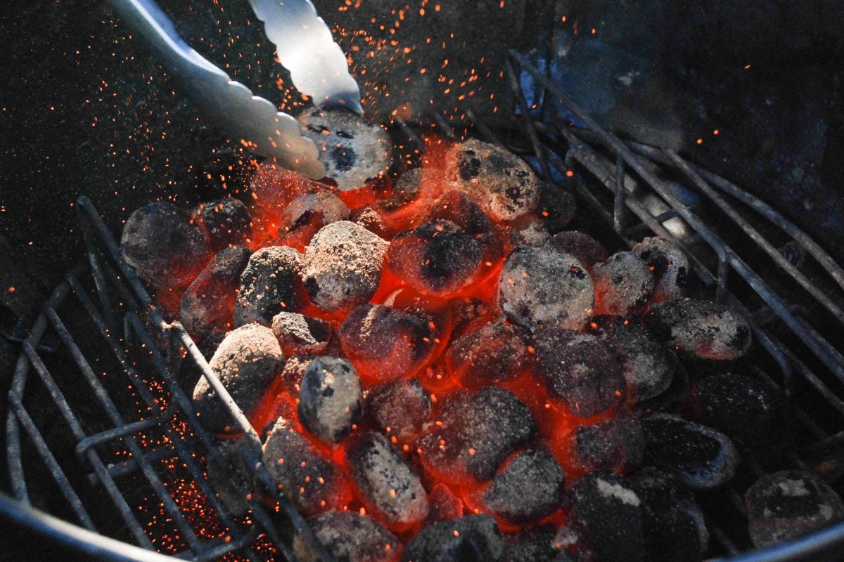 Hot Charcoal on the Charcoal Grill