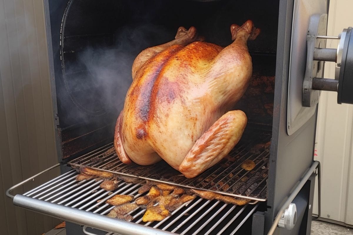 Turkey Meat on the Hot Smoker
