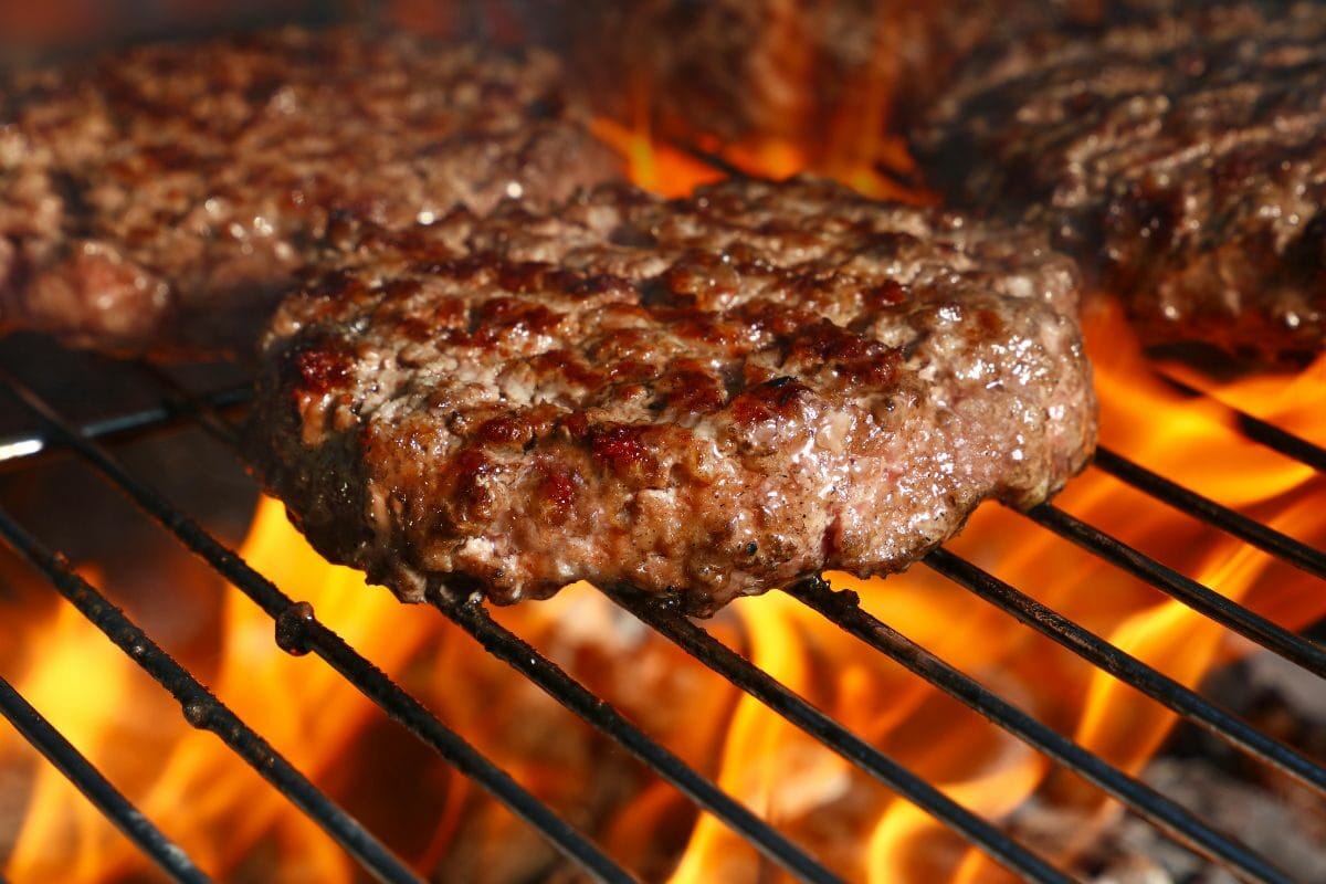 Beef Patty for Burger on the Flaming Grill