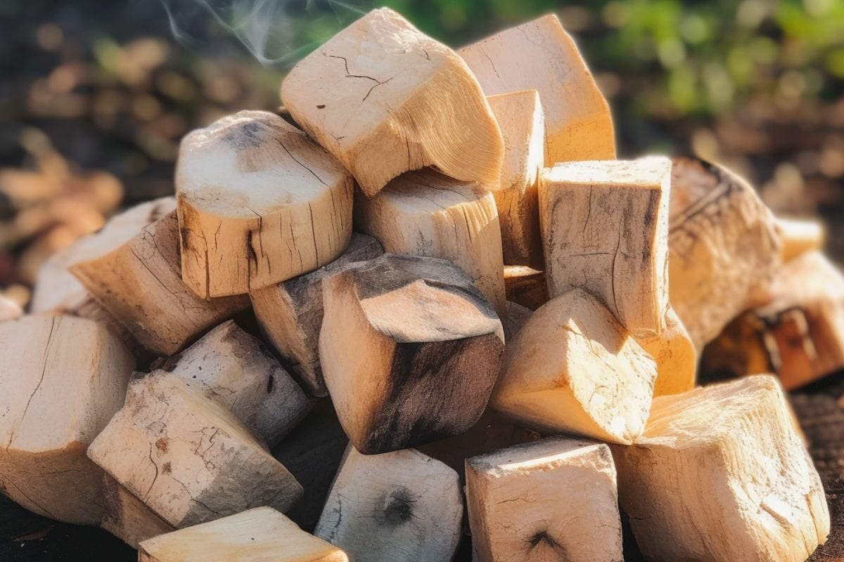 Bunch of Wood Chunks Ready to Smoke