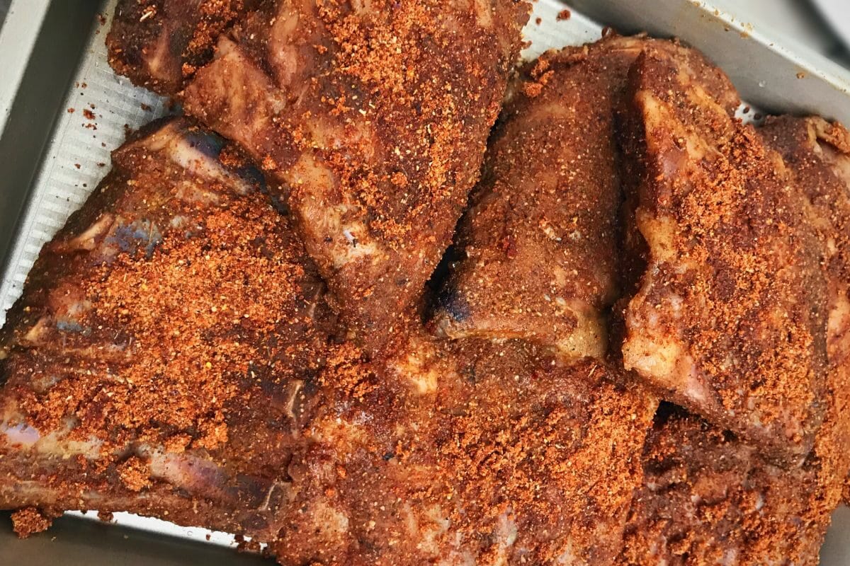 Dry Rubbed Ribs Ready to Grill