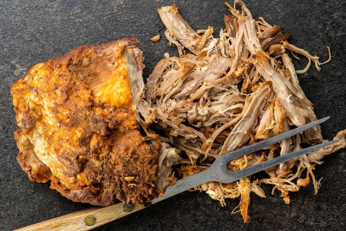 Pulled Pork Meat with a Fork