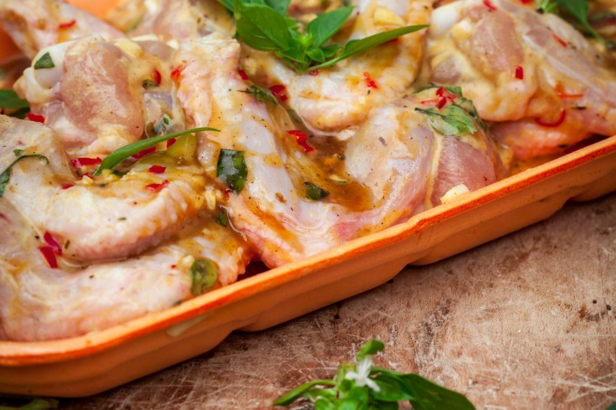 Marinating Chicken Wings in a Orange Dish