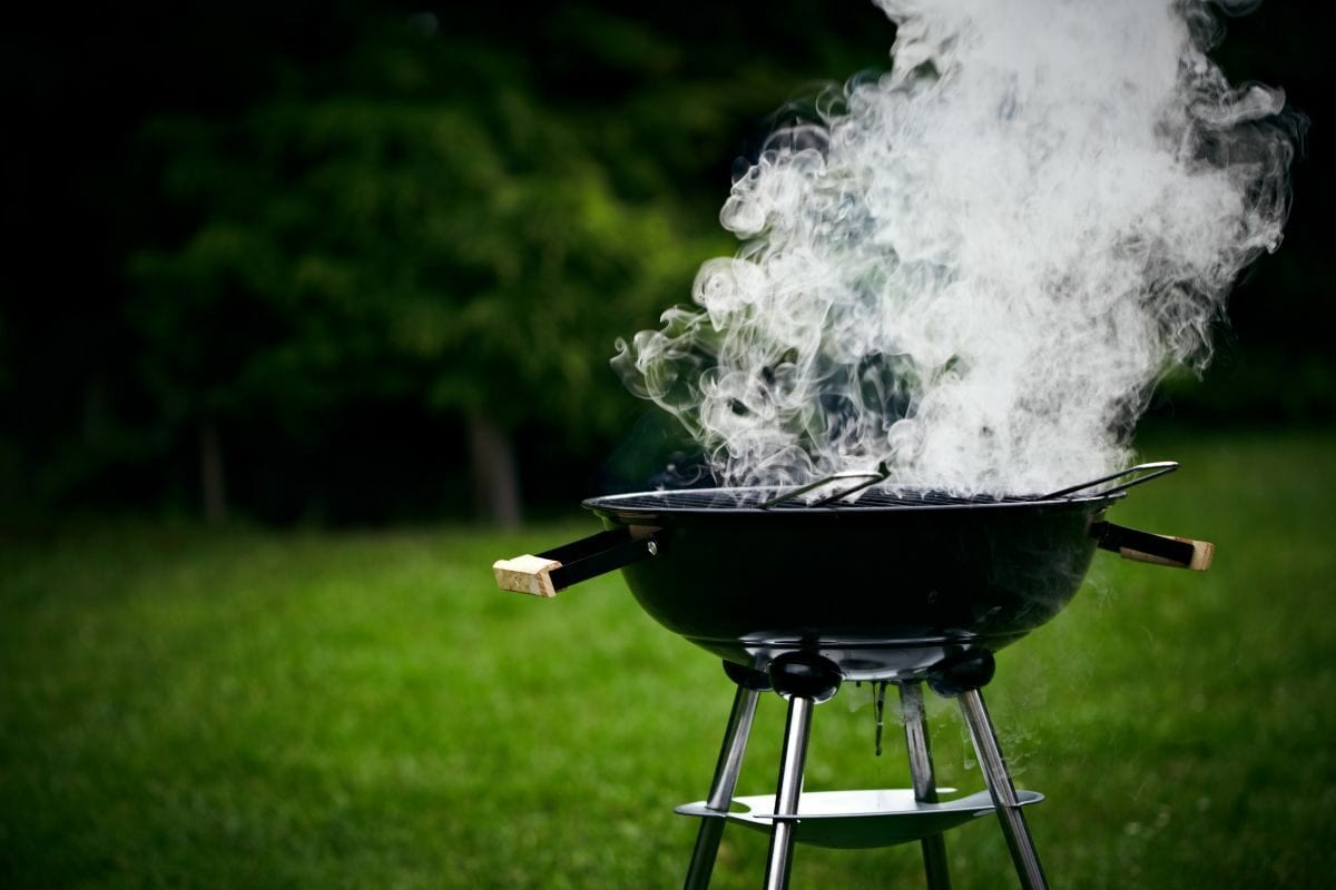 Outdoor Grill with Smoke