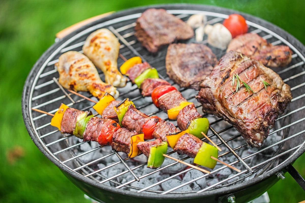 Barbecue Skewers on the Charcoal Grill