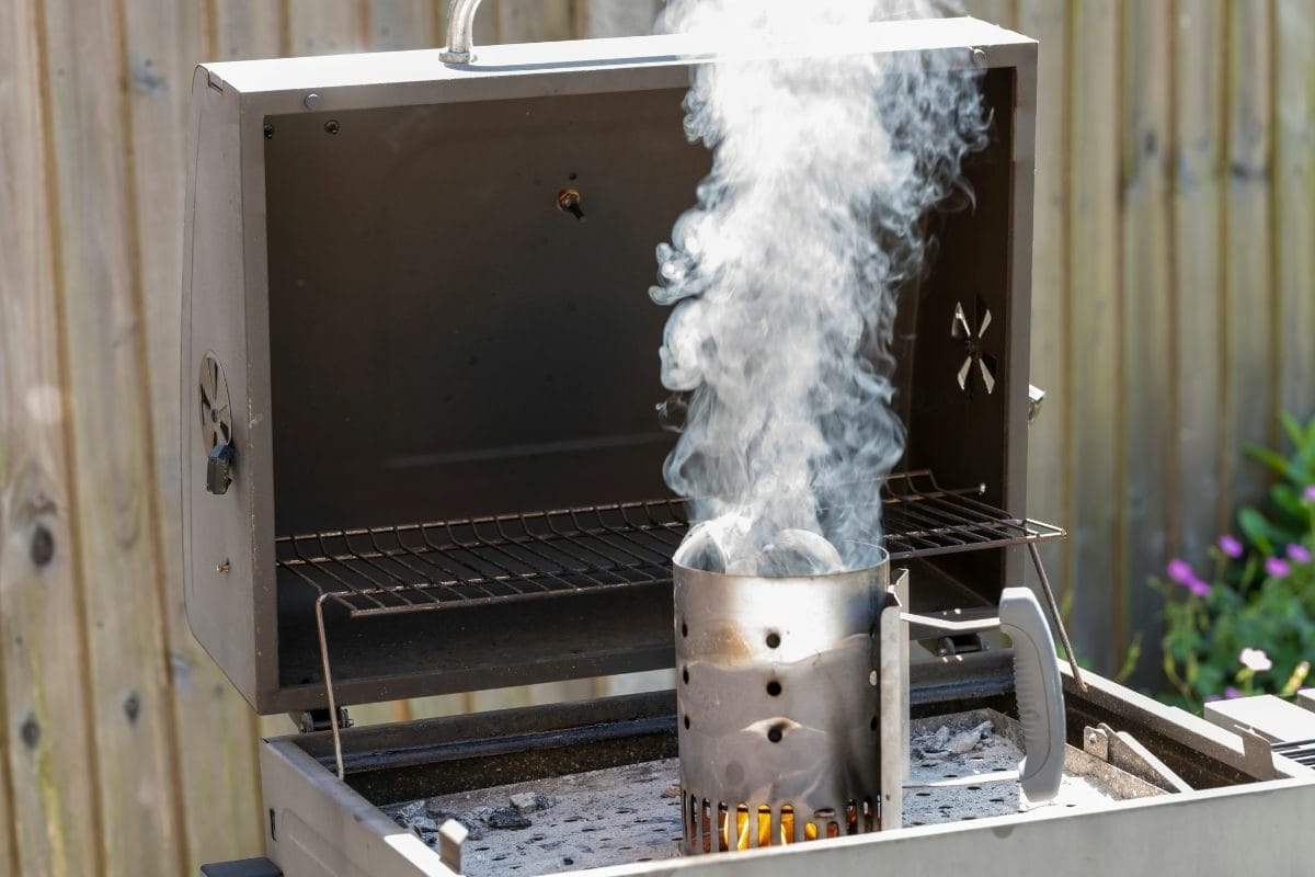 Charcoal Chimney Starter and Charcoal Grill