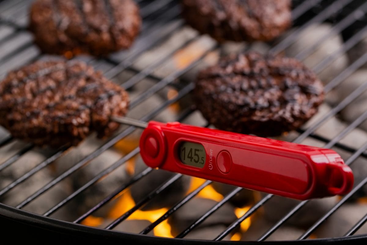 Grilled Hamburgers with Meat Thermometer