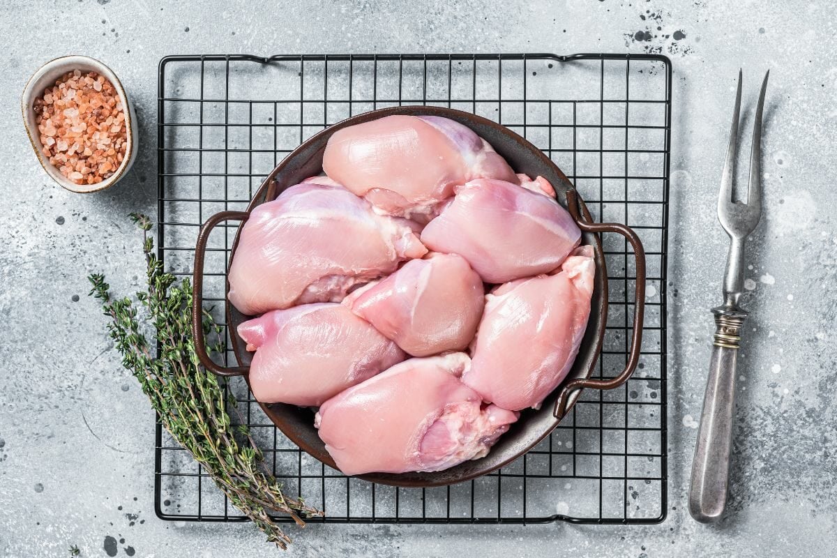 Boneless, Skinless Chicken Thighs with Herbs and Pink Salt