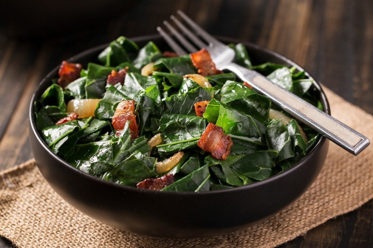 Collard Greens with Bacon and Onions