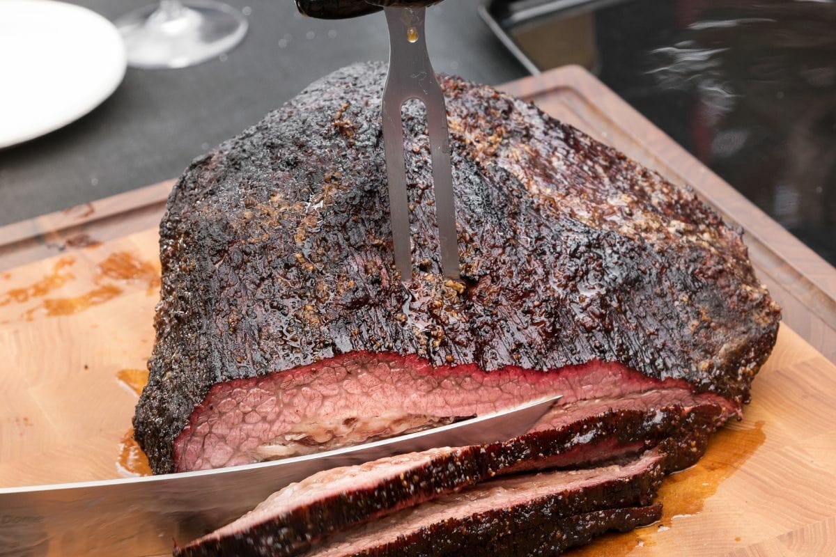 Cutting Brisket with a Brisket Trimming Knife
