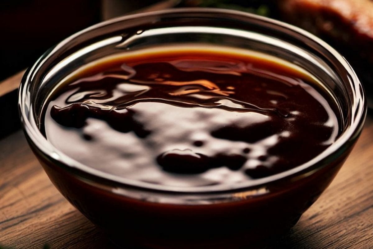 Hot BBQ Sauce on the Glass Bowl