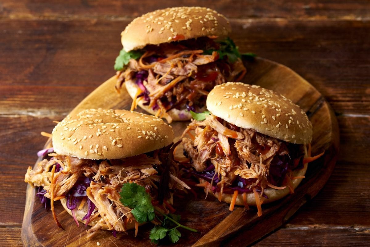 Pulled Pork Sandwiches with Pickled and Fresh Veggies