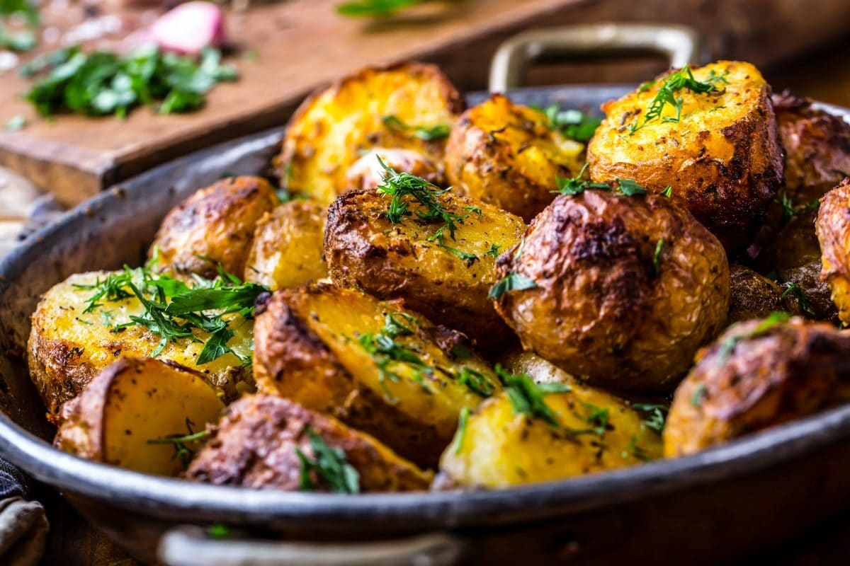 Roasted American Potatoes with Smoked Bacon Garlic Salt